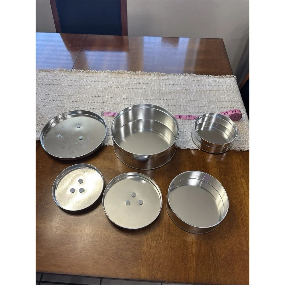VTG Metzke‎ Nesting Butterfly Pewter Tins Set Of 3 Nature